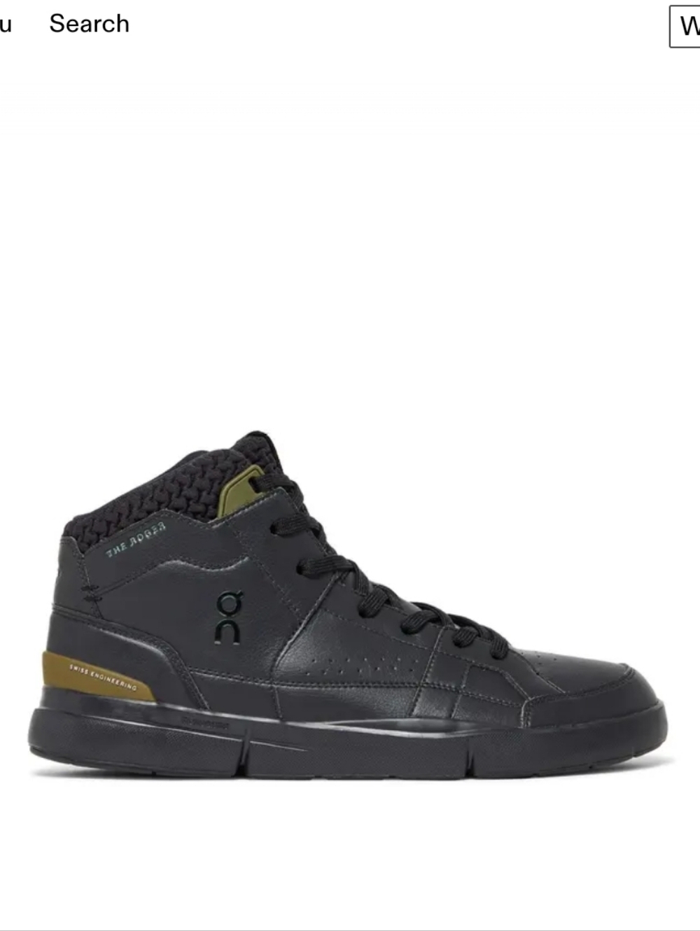 On The Roger Clubhouse Sensa Running  Black Mid-Top Sneakers 8.5